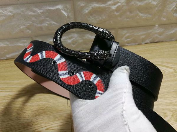 

2018 new black green color luxury designer belts fashion snake animal pattern c buckle belt mens womens belt ing, Black;brown