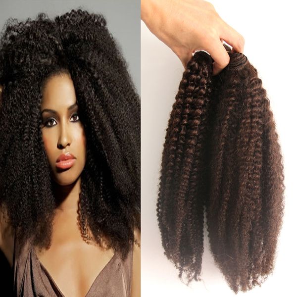 Peruano Afro Kinky Curly Cabelo Humano 2 Parte Cabelo Weave Bundles 10-26 Polegada Cor Natural Frete Grátis Remy Hair Bundle