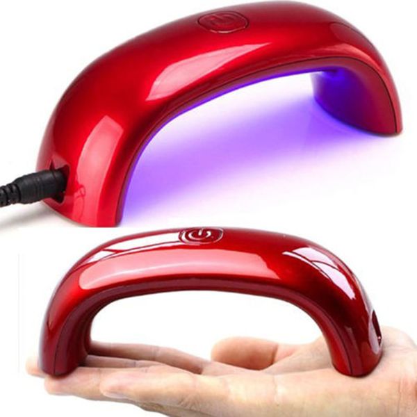 

creative mini portable 9w led ccfl nail dryer curing lamp machine for uv gel nail polish art equipment, Silver