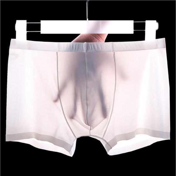 5 farbe Männer Boxer Shorts eis seide sexy Calzoncillos Hombre Slips Ropa Interior Homme Unterwäsche männer L XL XXL XXXL männlichen unterhose