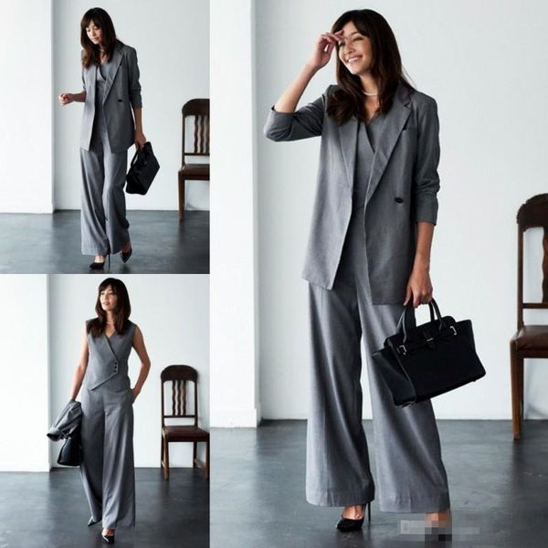 

mother of the bride pant suits for wedding grey three pieces long sleeve women suits plus size evening wear gowns, Black;red
