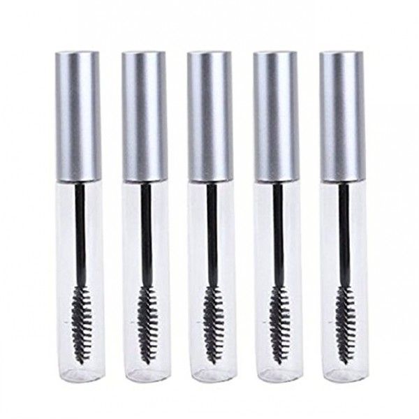 STAMPA LOGO Tubo mascara vuoto da 10 ml con tappo in argento dorato Contenitore riutilizzabile per mascara Bottiglia per eyeliner Tubo per labbra lordo con pennello