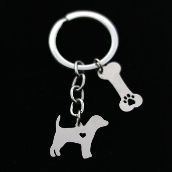 Beagle Pet Dog Keychain Keychain Key Rings Bone Oco Claw Paw de Aço Inoxidável Chaveiros Carro Chave Titular Metal Diy Moda Presentes Jóias Atacado