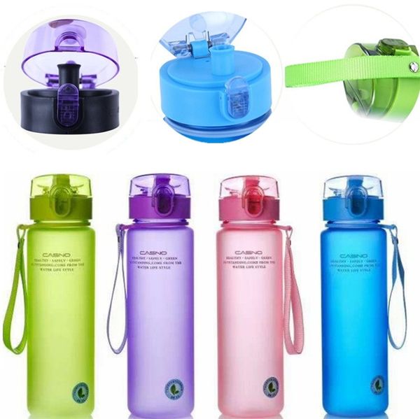 

new leakproof frosted sports water glass creative portable student water cup 400ml 560ml drink bottles t3i0444