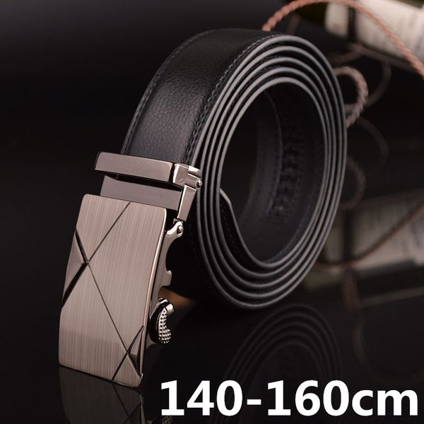 

140cm -160cm plus big size belt classic brand design men's automatic buckle genuine leather belts cinto masculino, Black;brown