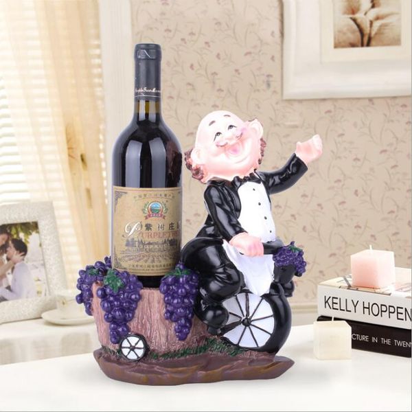

cute chef figurine statue red wine holder decorative resin goblet rack barware and tableware craft accessories