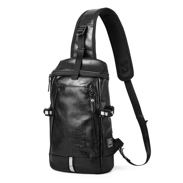

uiyi brand design black pvc leather handbag men casual rivet messenger shoulder crossbody bag sling satchel male bags 170030