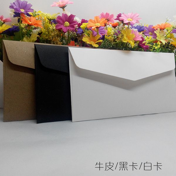 

10pcs/lot exquisite envelops 250gsm black card/white card/kraft paper envelope for business thick greeting card