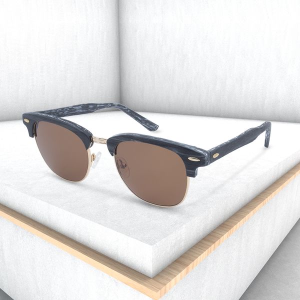 

wood grain retro art plate metal gentleman anti radiation uv400 fashion sunglasses mx005, White;black