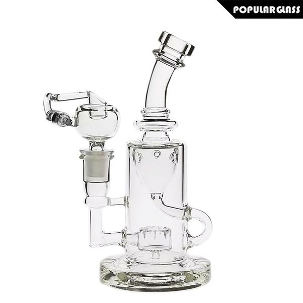 

SAML Бонг 8 дюймов Tall Klein Dab Рог нефтяных вышек Ресайклер Бонг Klein кальян Clear Blue Женщина совместный размер 14.4mm PG5003 (FC-Klein8 V2)