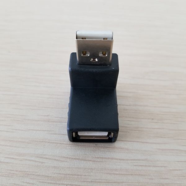

90 degree right angle upper bending l-type usb 2.0 type a adapter connector converter male to female black