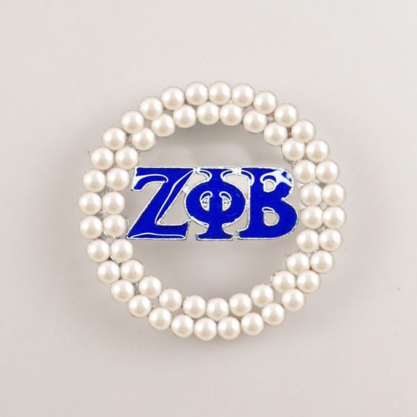 

drop shipping zeta phi beta sorority pearl pin zpb brooch jewelry, Gray