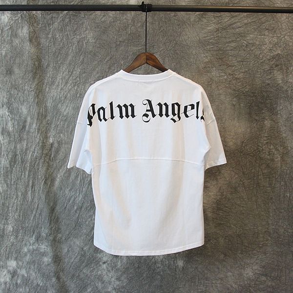 

Palm Angels Майка Белый черные буквы печать лето тройники Мужчины Женщины негабаритны