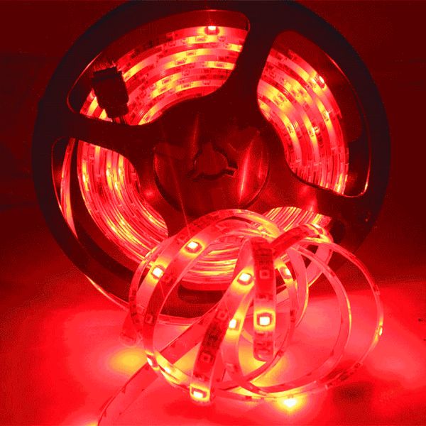 

водоустойчивый крен ip65 5m 3528 smd 60 сид / m 300 сид rgb 12v гибкий свет прокладки сид 7 цветов изменяя цветастые света сид