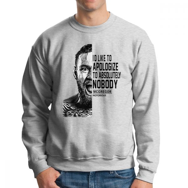 

conor mcgregor quote men's pullover cotton novelty sweatshirts crewneck hoodies, Black