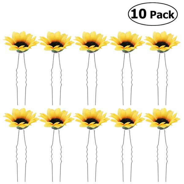 

frcolor 10pcs daisy sunflower bridal wedding hair pins hair clips