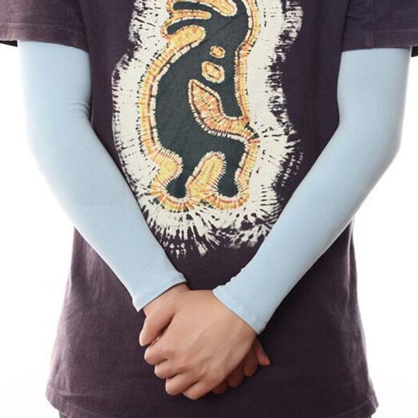 

new arrivals arm sleeves sun uv protection arm warmer sleeves half long gloves cuff for women men multicolor, Blue;gray