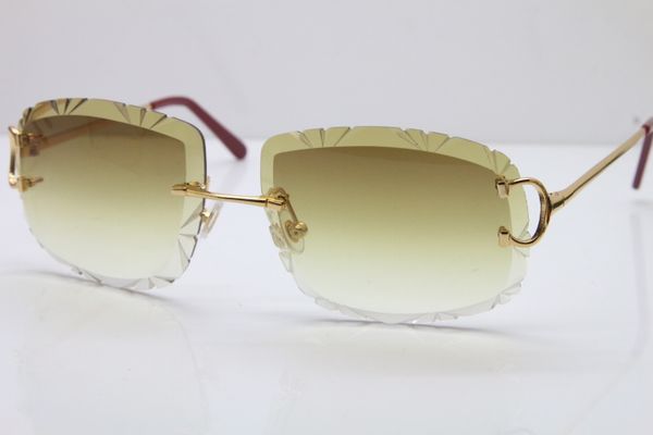 

2019 new trimming lens women glasses sun glasses rimless carved lens thickness 3.0 t8200762 men sunglasses, White;black