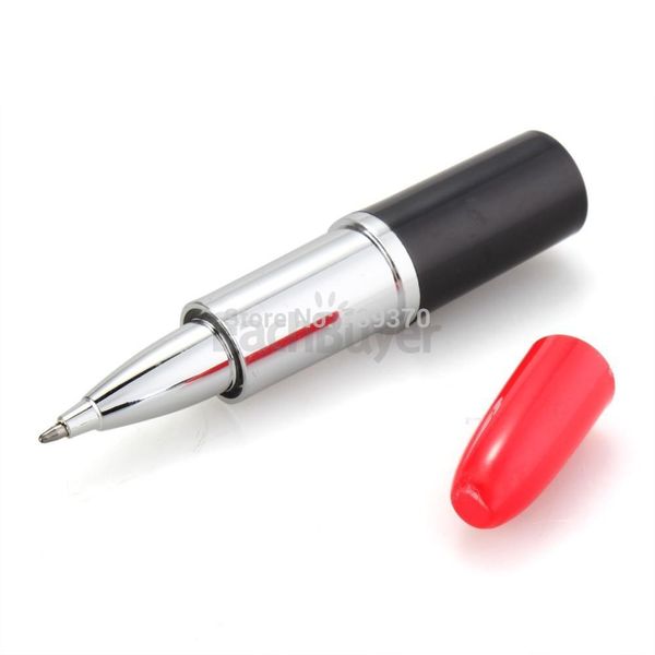 

wholesale-50pcs lipstick shape mini novelty ballpoint ball point rollerball pen refill blue creative christmas party kids gift in bulk, Blue;orange