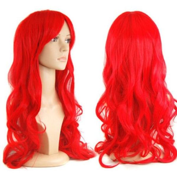 

sell new red long wavy cosplay hair wig/wigs, Black