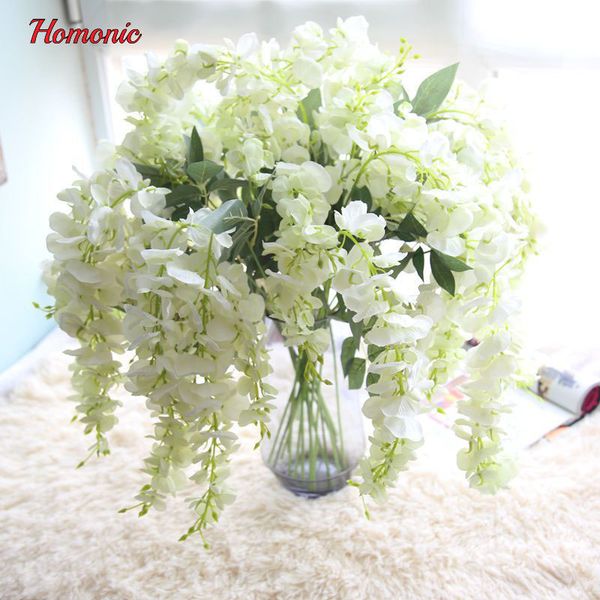 

8pc Plastic Artificial Wisteria Plants Hanging Wisteria Rattan Flower Vines Garlands For Wedding Party Centerpieces Decorations