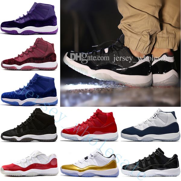 

2018 gym red basketball shoes 11 university blue white silver navy gum blue metallic gold velvet heiress space jam 45 bred sports sneakers