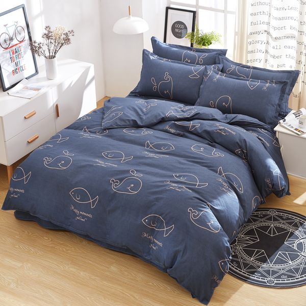

smiling dolphin home textile printe bedding set bed cover bed sheet duvet cover pillowcase linen bedclothes  teen adult