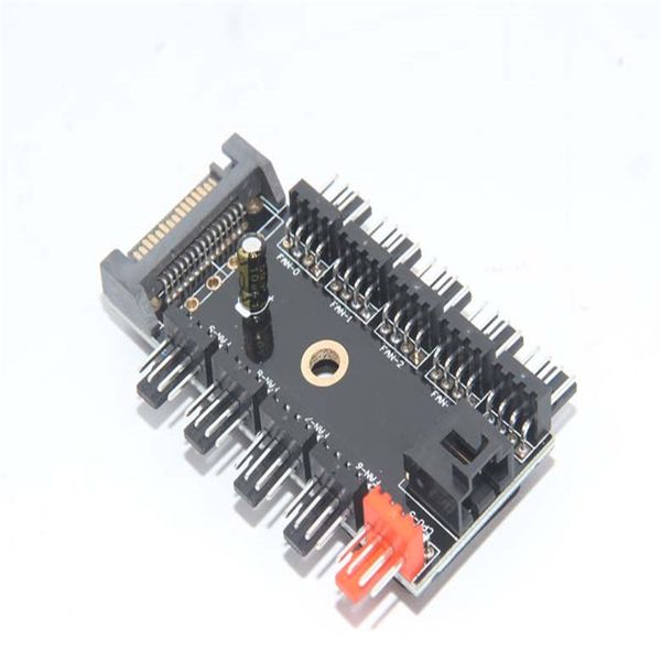 

100pcs/lot pwm hub control cooling fan hub sata 4pin for chassis fan
