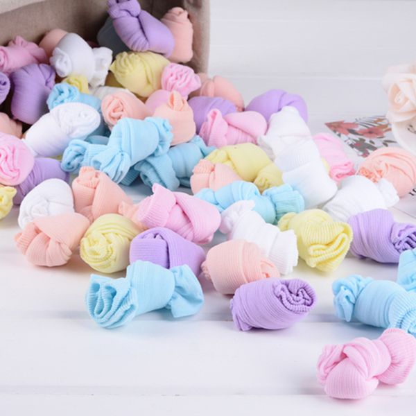 

new spring summer children's candy socks for baby kids solid candy color kids toddler short socks, Pink;yellow