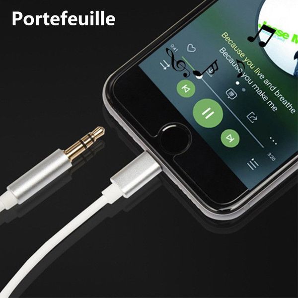

3 5mm audio cable male aux tereo wire adapter 1 meter for lightn for iphone 7 plu 8 plu x to car tereo peaker headphone