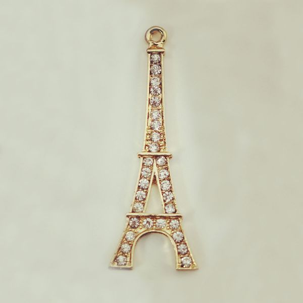 

10pcs fashion jewelry metal charms long tower woman charm zircon necklace pendants charm bracelet for women diy accessories, Bronze;silver