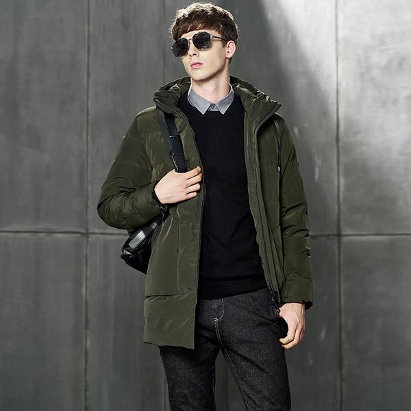 

zhan di ji pu brand clothing men winter jacket 2018 parka 160, Black
