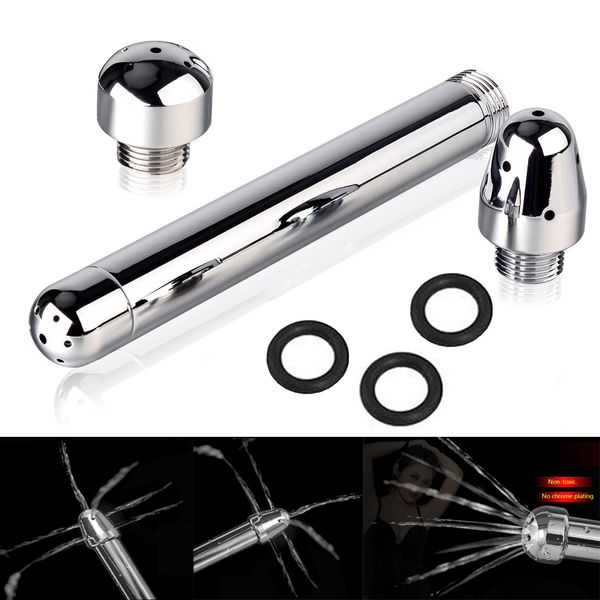 camaTech Aluminium-Dusche-Einlauf-Wasserdüse, 3 Stil-Metall-Reinigungsköpfe, Vaginal-Anal-Plug, Enemator-Reinigung, Colon-Douche-System, Y18110106