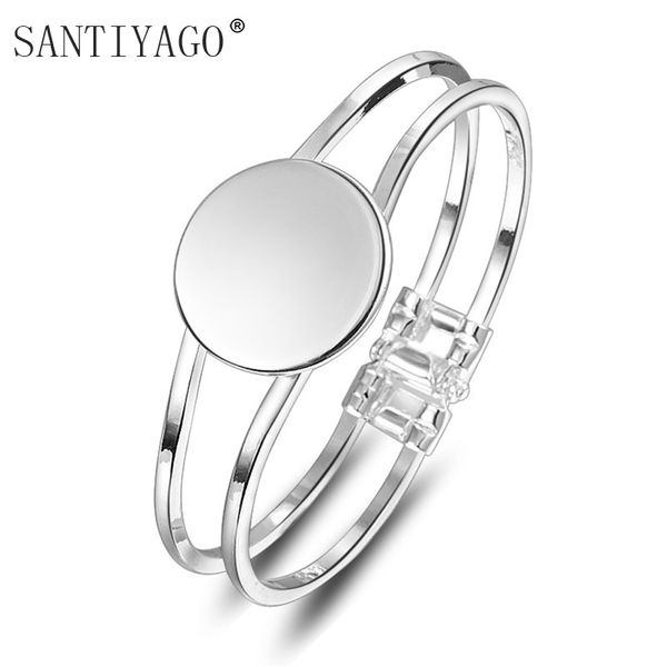 

open brushed big round cuff bangles for women classic geometric round bracelets bracele bangles women, Black