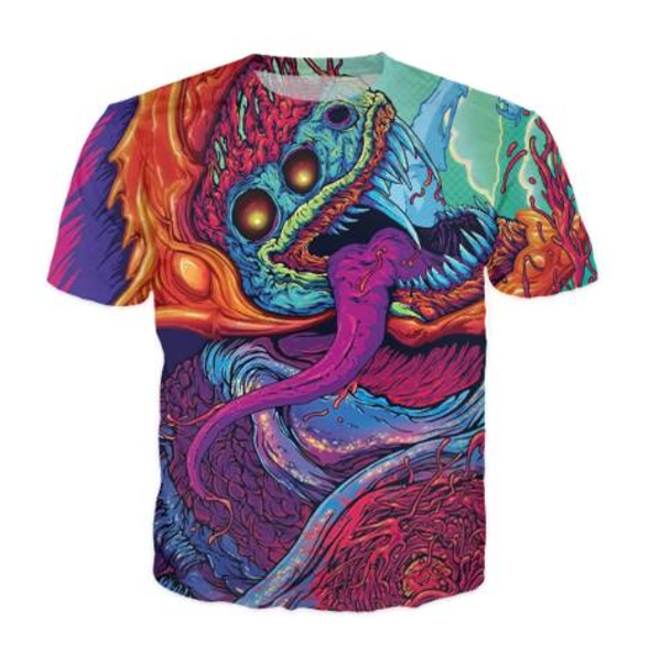 

new arrival men/women hyper beast 3d printed t-shirt summe style fashion casual t-shirt s-xxxxxxxl u583, White;black