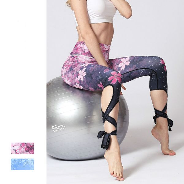 

2018 new arrival floral printed yoga pants women female sports legging workout pants elastic ladies running leggings, White;red