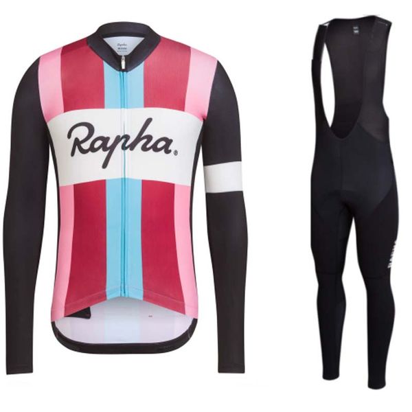 Herren RAPHA Team Frühjahr Langarm-Radtrikot Rennrad Sportbekleidung Mountainbike-Bekleidungsset Ropa Ciclismo Sportuniformen Y22061706