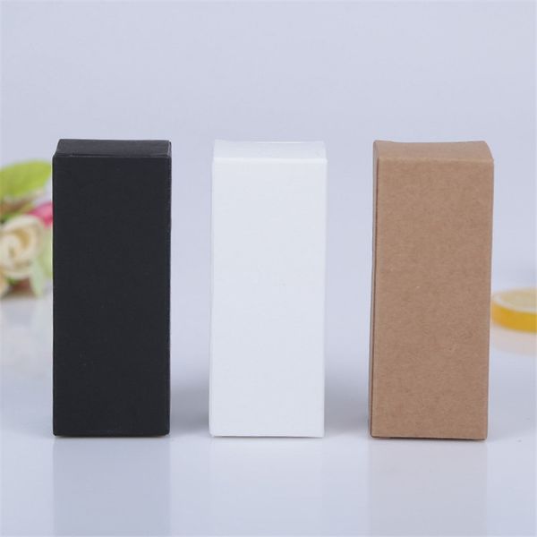 2.8x2.8x7cm kraft papel caixa de papelão batom frasco de perfume cosmético garrafa de óleo essencial caixa de embalagem preto branco dhl fedex transporte rápido