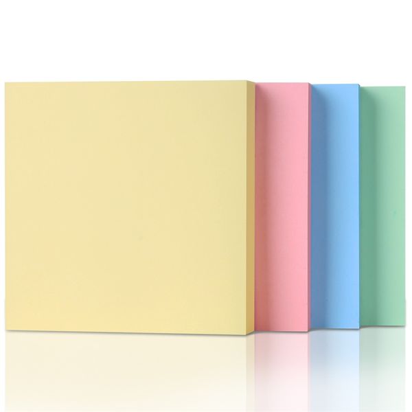 

1 pack 4 pcs 4 colors 400 sheets diary stickers self-adhesive sticky notes 76x76mm memo pads