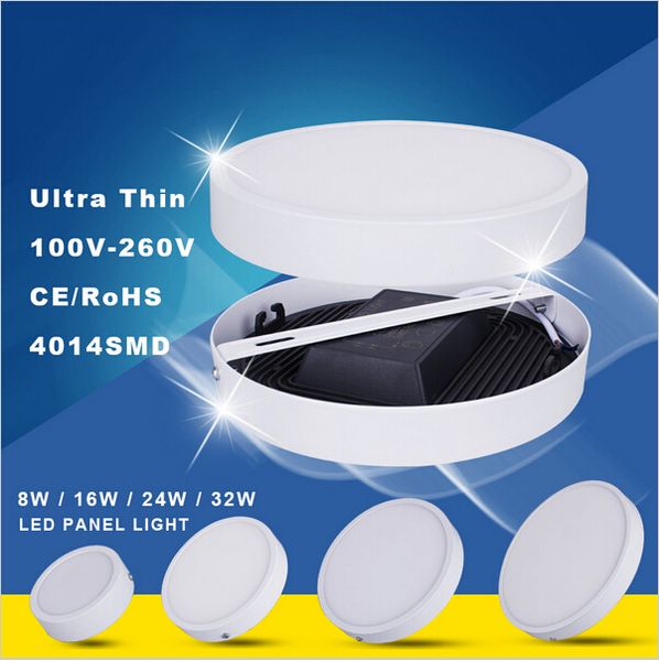 

new design surface mounted led panel light 8w/16w/24w/32 w integrate panel lamp 110lm/w smd4014 ceiling downlight indoor decoration