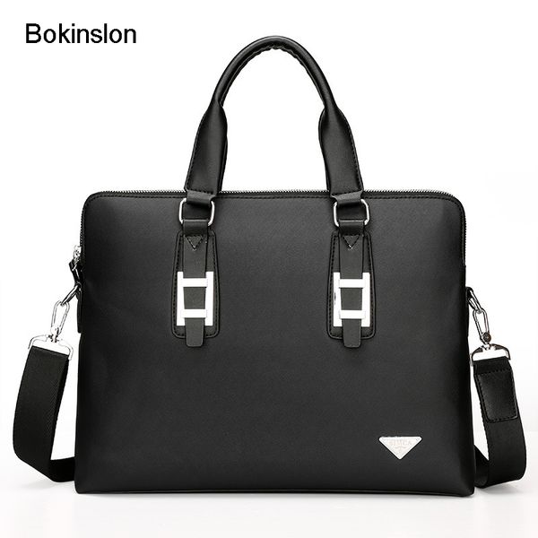 

bokinslon bags man handbags pu leather popular men business bags large capacity shoulder for male