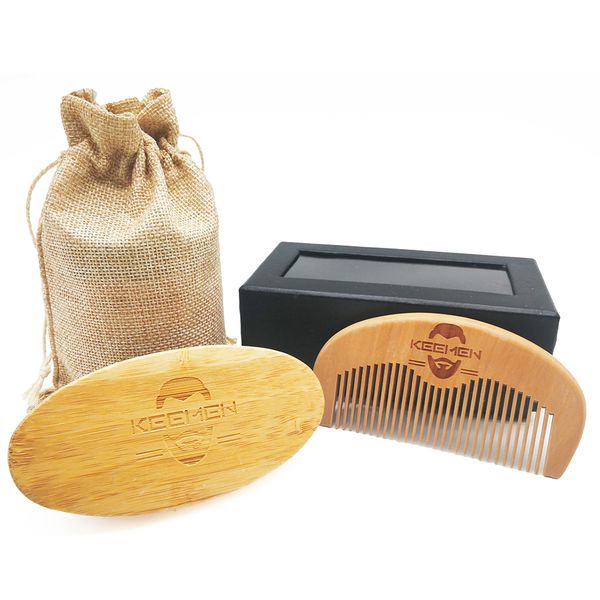 Your Logo Customizd Bamboo Boar Bristle Beard Brush Wood Beard