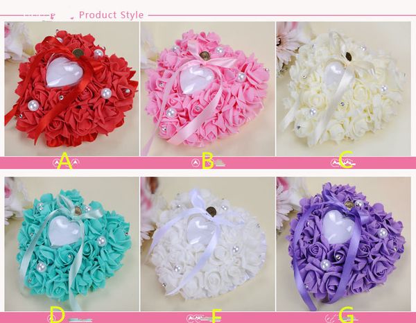 

flower ring pillows colors bridal accessories wedding supplies hand made flowers wedding accessories