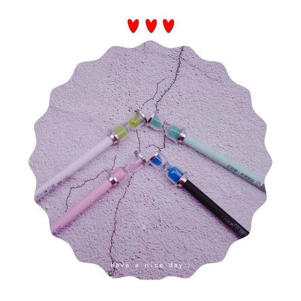 

1x creative sand clock gel pen rollerball pen school office supply student stationery 0.5mm black ink
