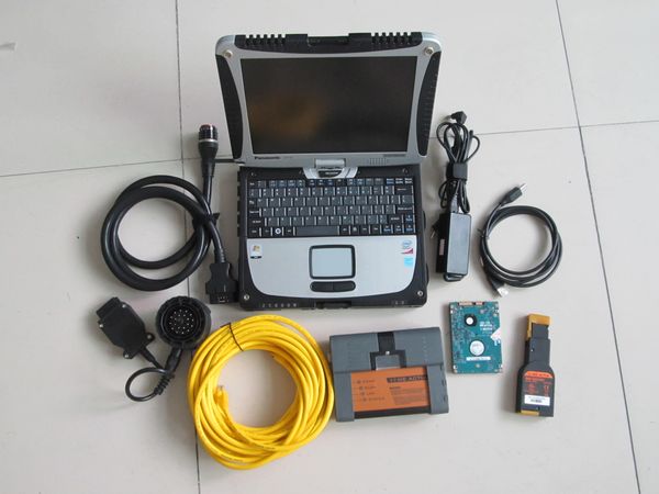 Per la diagnosi dello strumento scanner diagnostico BMW icom a2 con set completo di touch screen per laptop cf19 hdd da 1000 GB