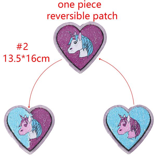 on reversible farbe einhorn pailletten pflaster paillette applique bestickt