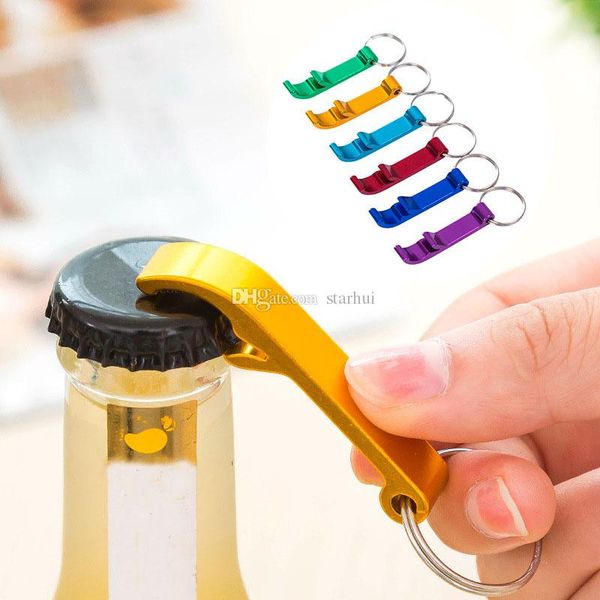 

creative stainless steel bottle openers new portable keychain ring alloy beer wine can bar club waiter kitchen tools wx-c25