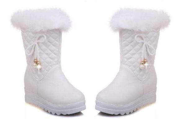 

send 2018 autumn and winter new style keep warm thickened round head women boots, Black