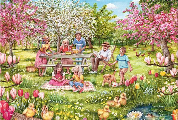 

diy diamond painting cross stitch kit rhinestone full round diamond embroidery cartoon family in forest home mosaic decoration yx4329