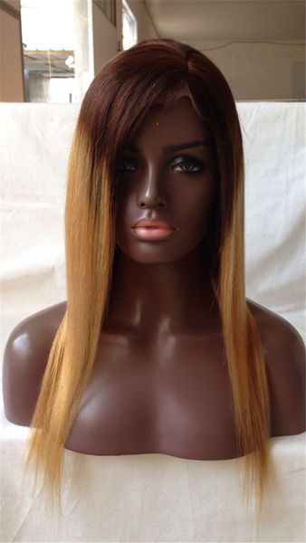 

4/27# pre plucked ombre human hair wigs 8-24inch full lace wigs & lace front wigs for black women with baby hair, Black;brown